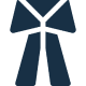 Dark minimalist necktie and collar icon.