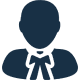 Silhouette of person wearing a tie.